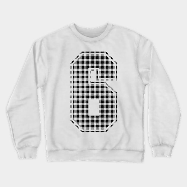 Plaid Number - 6 - Dark Crewneck Sweatshirt by tavare